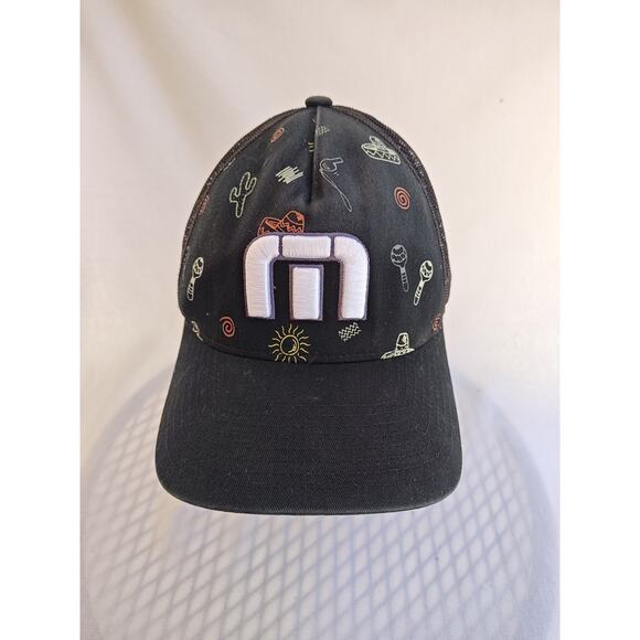 Travis Mathew Black Fiesta Inferno Golf Trucker Hat‎ Cap Adjustable Lightweight - Picture 1 of 8